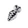 Anal plug Metal by toyfa, silver, ruby, 7 cm, d = 3 cm