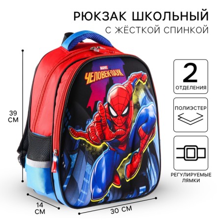 School backpack, 39 cm x 30 cm x 14 cm "Spider-Men", Spider-Man