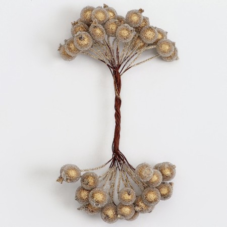 Decorative berries, gold, 7 × 6 × 7 cm, 40 berries-3