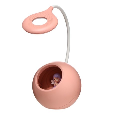 Board lamp with a nightmare "Princess" LED 3000K-6000K 5W USB AKB pink 14x14x44cm Risalux 9413-15