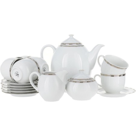 Coffee service 6/9 Opal, decor "Platinum plates", 15 items