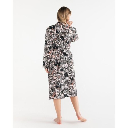 Women's robe elongated Ethel "Leopard", size 54-56, waffle 200g/m2, cotton-4