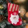 Santa Claus and Snowflakes to a gift for gifts 15x13 cm, white-red