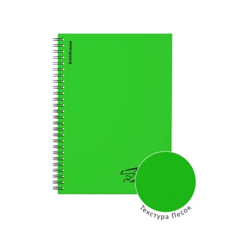 Notebook A5 80 sheets in a cage on a spiral Erichkrause Motion, with a plastic cover green,-2