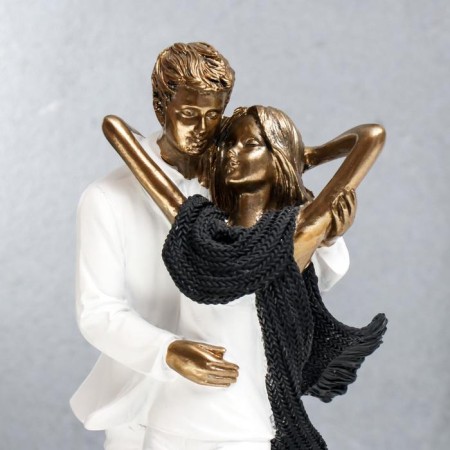 Polystone souvenir "in love with white clothes, with a scarf" under bronze 25x9x12 cm-4