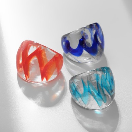 Ring "Muranian glass" radiance, color mix-3