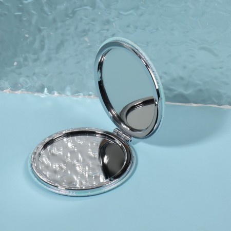 Folding mirror "crocodile", d = 7.5 cm, blue/green color-2