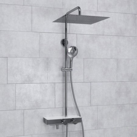 The shower system wasserkraft a113.119.101.ch thermo, tropical shower, thermostat, chrome-1