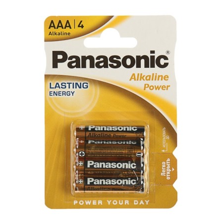 Battery Alkalin Panasonic Alkaline Power, AAA, LR03-4BL, 1.5V, blister, 4 pcs.
