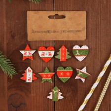 A set of New Year's decor on the magnet, 9 pcs. 