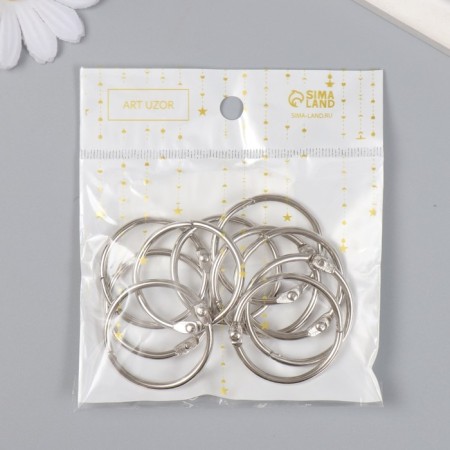 Rings for creativity for photo albums "silver" int. D = 3 cm external. D = 3.4 cm set 10 pcs-4