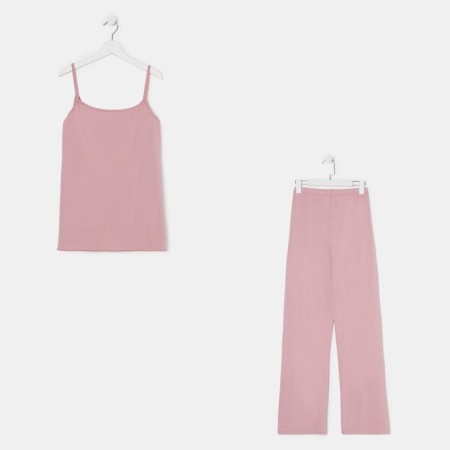 Female pajamas (T -shirt, pants) Powder color, size 48-9
