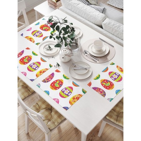 A set of napkins for setting the table "Coloring Easter eggs", rectangular, size 32x46 cm, 4 pcs