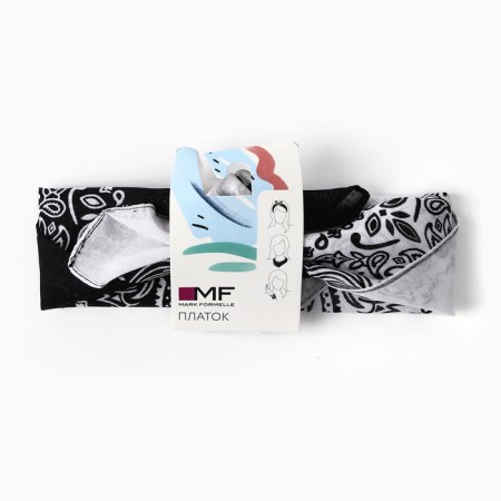 Women's scarf, white/black color, size 53-53-6