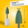 Silicone milling cutter for polishing, medium, 8 × 18 mm, in a plastic case, green color