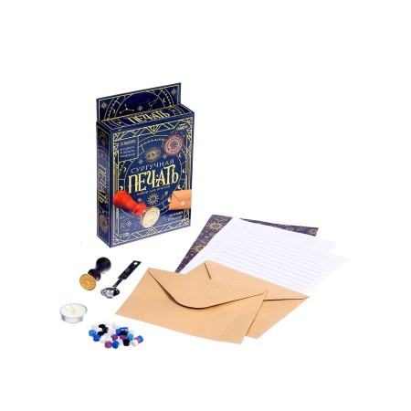 Set for experiments for children "Washing printing. Esoterica ", stamp, wax, writing envelope-1