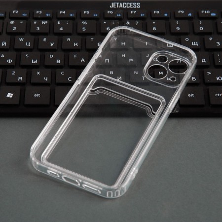 IBOX Crystal case for iPhone 13, with a card compartment, silicone, transparent-1