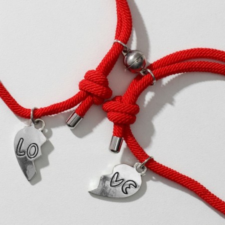 Bracelets "Demetrons" on magnets, heart, color red-4