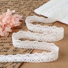 Knitted lace, 20 mm × 10 ± 1 m, white color