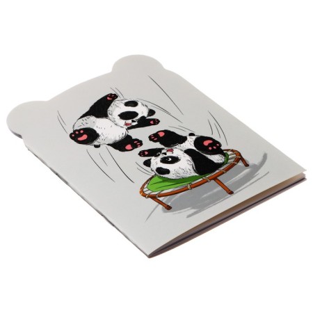 Notepad 120 x 170 mm, 32 sheets are funny pandules, covered cardboard, matte lamination, curly cutting, block 65 g/m2-1
