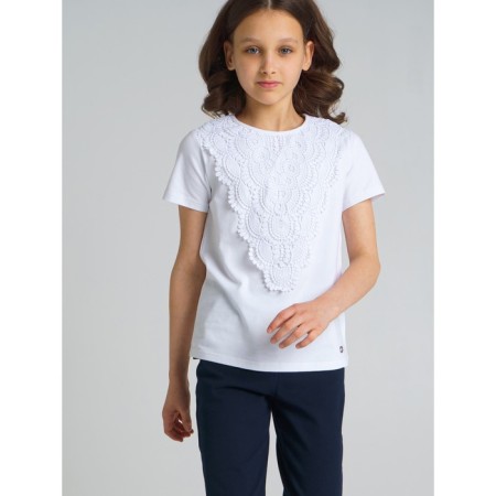 Blouse with lace for a girl, height 146 cm-2