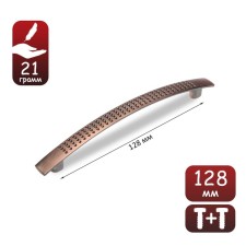 Tundra handle Light, m/o 128 mm, color, copper