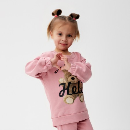 Костюм детский (джемпер, брюки) KAFTAN Hello р. 34 (122-128), розовый-5