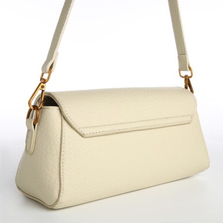 Bag Women's Messenger on the Textura valve, medium size, milk color-2