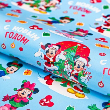 Glossy packaging, 50 x 70 cm “Funny New Year!”, Mickey Mouse and friends-2