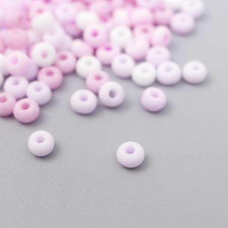 Glass 8/0 "Marshmallow. Matte. Melange. Lilac" 10 g-1