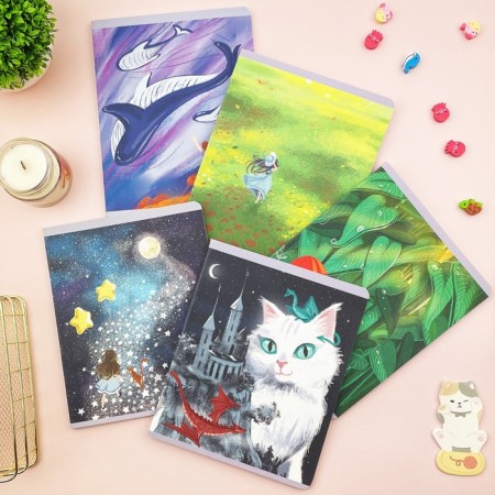 Notebook of 48 sheets in the cage "Magic Dreams (exclusive)", coated cardboard, glitter lamination, fields, white offset unit-7