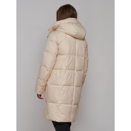 Coat insulated winter female, size 48, beige color-7