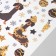 New Year sticker interior color "Dachshund and gold Christmas tree" 30x40 cm