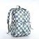 School backpack from textiles on a zipper, 3 pockets, green color