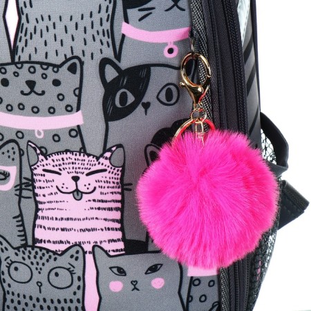 School backpack 38 x 30 x 16 cm, ergonomic back, stavia "cat family", gray-8