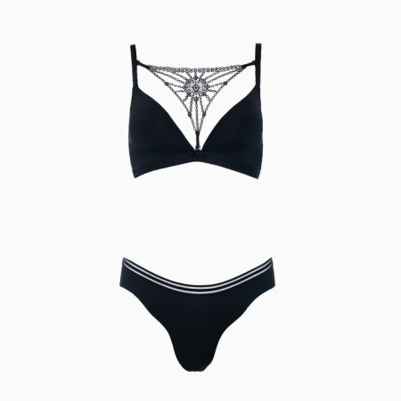 Female set (top/panties), black color, size 80V-7