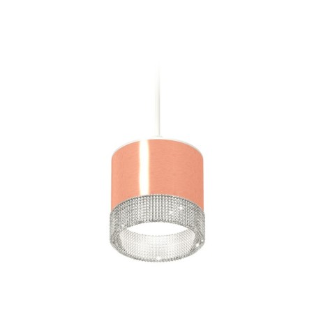 Suspended lamp with composite crystal Ambrella Light, XP8122030, GX53 LED 12 W, color is pink, transparent, white sand