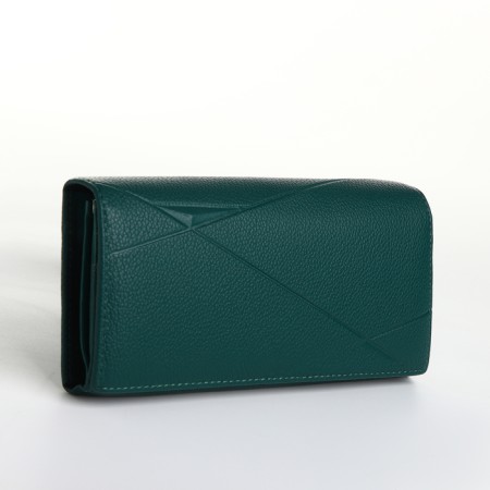 Women's wallet on magnet, green color