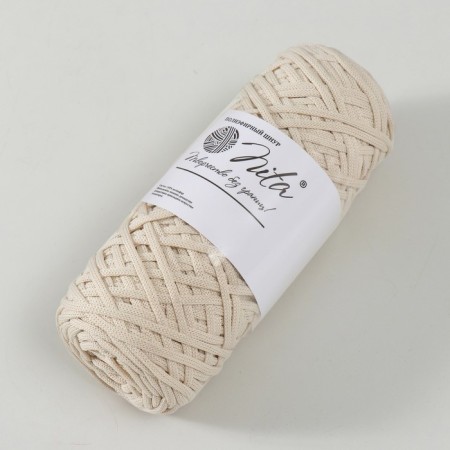 Knitting cord 100% polyester, width 3 mm 100m (ivory)-1