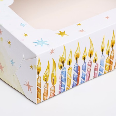 Folding box with a window for marshmallows "Festive candles", 25 x 15 x 7 cm-4