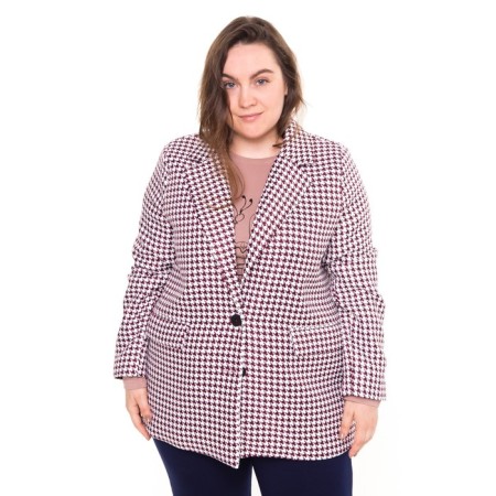 Female jacket, pink color, goose foot, size 54-6