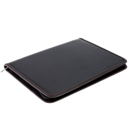 Business, artificial leather, 360 x 260 x 30 mm, with a metallic press, 6D07 "lux", brown-3