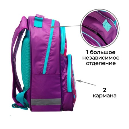 School backpack, 37 x 26 x 13 cm, ergonomic back, Calligrata Ac-3