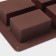 Baking uniform “rectangle”, silicone, 21.5 × 15.3 × 3.7 cm, 4 cells (7.7 × 4.8 cm), brown