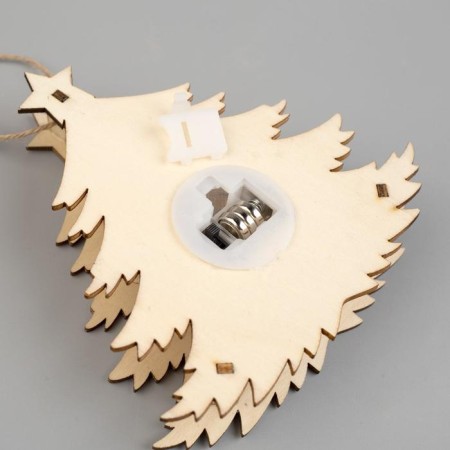 Christmas tree toy "Christmas tree with deer", from batteries, glow warm white-3