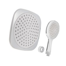A set of showers for stationary zein mixers, square shape, plastic, white/chromium