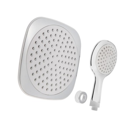 A set of showers for stationary zein mixers, square shape, plastic, white/chromium