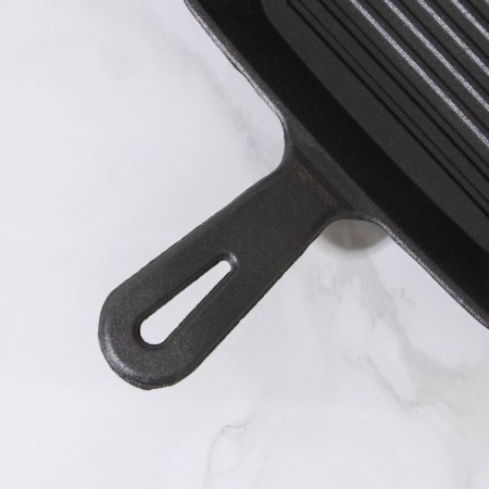Skoroda-Gril cast-iron “Square. Grill ", 19 × 19 × 3 cm, cast -iron handle, black color-3