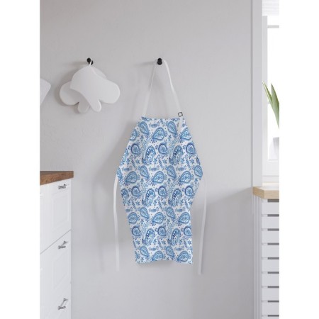 Apron of a kitchen with a photo print "Blue petals", adjustable, size OS-1