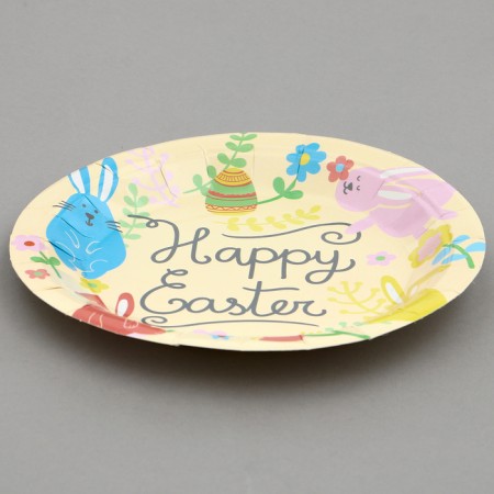 Paper plates "Light Easter" with rabbits, 6 pcs-1